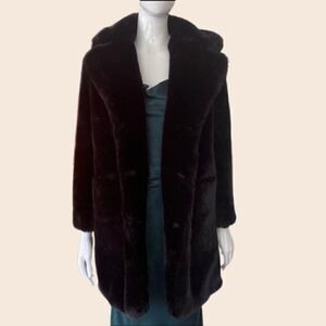 Black Guess Faux Fur Coat Size XS